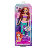 Disney Princess Ariel Mermaid Doll with Color-Change Hair and Tail, Color Splash Water Toy Inspired by the Disney Movie for Kids Ages 3+